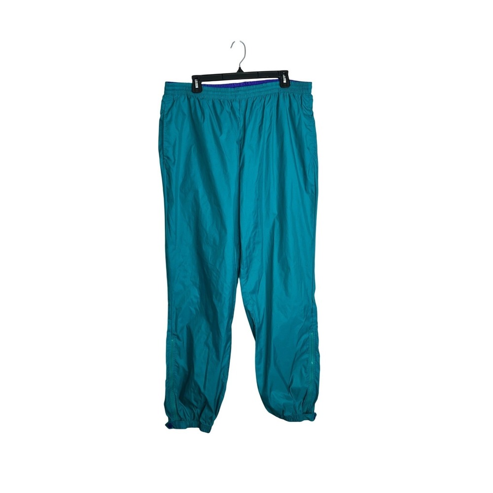 Y2k Vintage Columbia Sportswear Mens Large Teal Purple Track‎ Windbreaker Pants